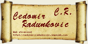 Čedomir Radunković vizit kartica